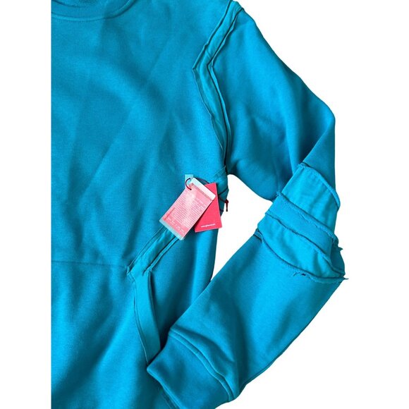 GIRBAUD Mens Blue Cutout Sweatshirt Sz L NEW with tags - Picture 2 of 6